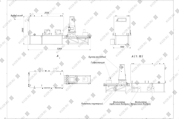 Котел на опилках 0.7 МВт чертеж